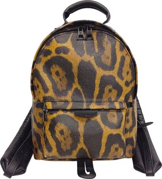 Louis Vuitton Black Brown Leopard Pvc Coated Canvas Leather Backpack (Pre-Owned)