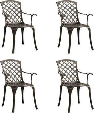 vidaXL vidaXL Garden Chairs 4 pcs Cast Aluminium Bronze