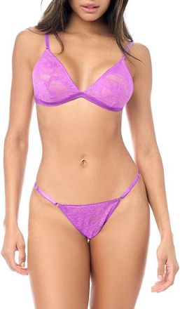 Mapal&eacute; Lace Bra & Thong Set in Wild Orchid at Nordstrom, Size Small