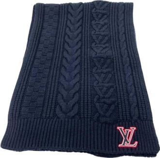 Louis Vuitton Pre-owned Wool scarves - Dames - Vintage Accessoires - Blauw - ONE Size - Vintage