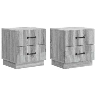 vidaXL Armario De Noche 2 Pcs Gris Sonoma 43 X 34,5 X 44,5 Cm Vidaxl