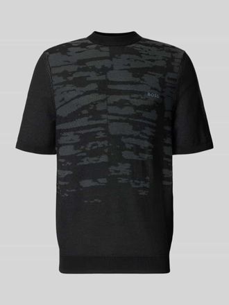HUGO BOSS Regular Fit T-Shirt aus Viskose-Mix Modell KN_Globe TS in Black, Gr&ouml;&szlig;e XXXL