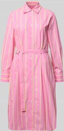 Lanius Lanius Hemdblusenkleid mit Bindeg&uuml;rtel in Pink, Gr&ouml;&szlig;e 34