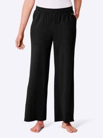 Feel Good Dehnbund-Hose FEEL GOOD, Damen, Gr. 36/38, Normalgr&ouml;ssen, schwarz, 50% Baumwolle, 50% Polyester, unifarben, Hosen Dehnbund-Hose