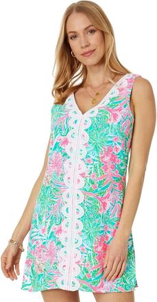 Lilly Pulitzer Ronnie Romper Womens Blue Flroal Side Slit Sleeveless GBO507