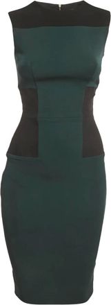 Victoria Beckham Abito midi con design color-block - Verde