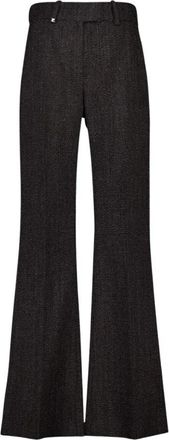 Courr&egrave;ges Tailored Caviar Wool Baggy Broeken - Dames - Wijde Broeken - Zwart - L - Wol - Broeken
