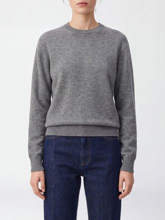 Toteme Crewneck Jumper in Pure Cashmere with Long Sleeves and Ribbed Trims