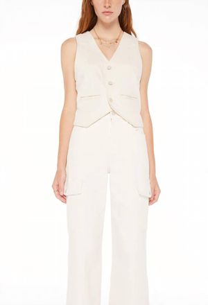 Mother Masked Rider Act Natural Vest In Creamy Off White