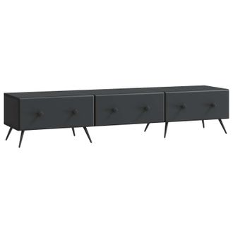 vidaXL Mueble De Tv Negro 147 X 34,5 X 30 Cm Madera De Ingenier&iacute;a Vidaxl