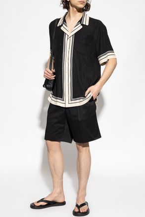 Dolce & Gabbana Silk Short-sleeve Shirt, Mens, Black