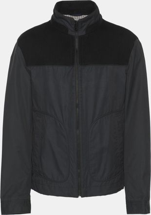 HUGO BOSS Boss By Hugo Boss Navy Blue Gabardine And Rib Knit Jacket