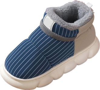 Generic Winter Unisex Adults Washable Rubber Sole Comfort Slippers For Men And Women With Durable Design And Soft Interior (Navy, 7. 5)