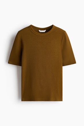 H&M Geripptes T-Shirt - Green