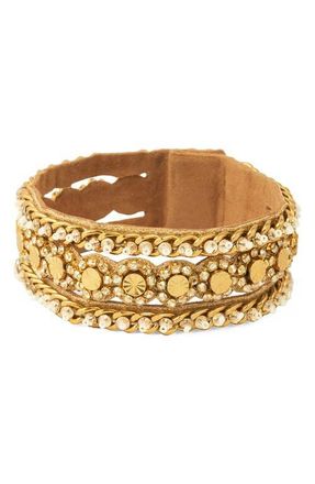 Deepa Gurnani Elowen Rhinestone Bracelet in Gold at Nordstrom