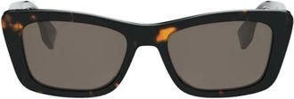 Fendi Sunglasses, unisex, Black, Size: 53 MM Lettering Sunglasses