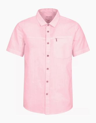 Mountain Warehouse Mens Mountain Warehouse Mens Coconut Slub Short-Sleeved Shirt - Pink - Size: 44/Regular