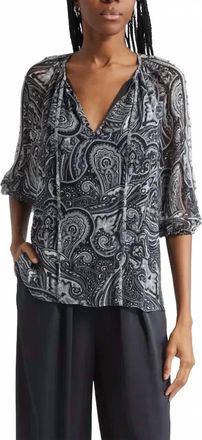 Ramy Brook Selva Paisley Top In Black