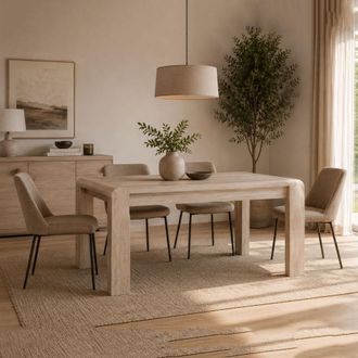 Dmora Mesa Extensible Kasano, 8 Personas, Extensible, Esquinas Redondeadas, 115x80x76h Cm Marr&oacute;n Roble
