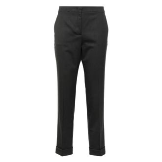 Etro Stretch Wool Cropped Broeken - Dames - Straight fit broeken - Zwart - M - Wol - Broeken