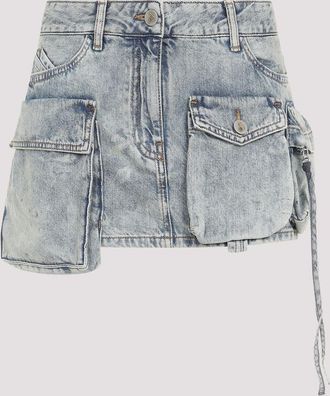 The Attico Womens Fay Miniskirt - Light Grey Cotton - Size 27 (Waist)