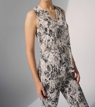 Joseph Ribkoff Python Tank Top In Beige/multi