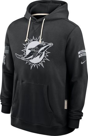 Nike Miami Dolphins Salute to Service Sideline Nike Mens Dri-FIT NFL Pullover Hoodie in Black | 03AZ00AA2J-CYB