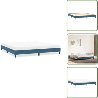 vidaXL The Living Store Giroletto senza Materasso Blu Scuro 200x220 cm in Velluto - Letto con base a doghe