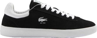 Lacoste Heren Baseshot Su&egrave;de Trainers (Zwart/Wit)