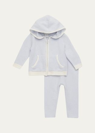 Sofiacashmere Girls Cashmere Zip Hoodie & Pants Set, Size 3M-12M