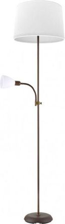 Fabrilamp Fabrilamp - Pie De Salon Rilon 1xe27 1xe14 C/lector Marron Pantalla Blanca 175,5x40x40 Cm