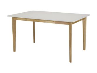 Vente-Unique Tavolo da pranzo allungabile 6 a 8 posti Hevea massello e MDF Bianco - CARINE