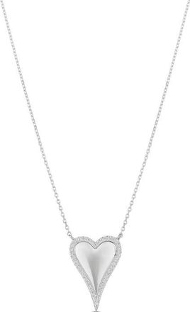 SHYMI Cubic Zirconia Pavé Heart Pendant Necklace in Silver at Nordstrom
