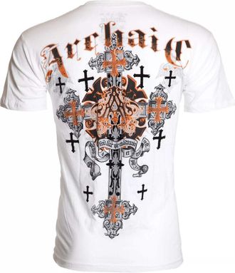 Xtreme Couture Archaic by Affliction Mens T-Shirt Godfrey Y2K, White, Large