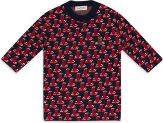 Lanvin NAVY 3D JL KNIT SS T-SHIRT