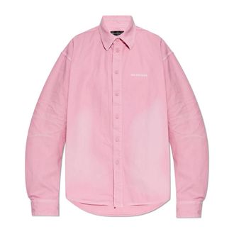 Balenciaga Shirts, female, Pink, Size: M Shirt with Logo
