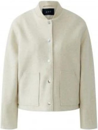 Oui Jassen, Dames, Beige, S, Wol, Bomberjack