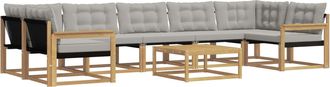 vidaXL Conjunto De Sof&aacute;s De Exterior 8 Uds. Blanco Y Gris Claro Vidaxl