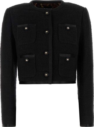 Dolce & Gabbana Black Boucle Blazer