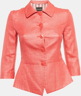 Emporio Armani Pink Basket Weave Jacket