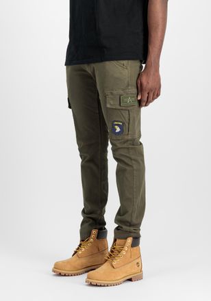 Alpha Industries Cargohose ALPHA INDUSTRIES Petrol Patch Pant, Herren, Gr. 32, Normalgr&ouml;ssen, schwarz (schwarz olive), Obermaterial: 98% Baumwolle, 2% Elastan; Futter: