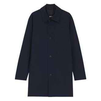 HUGO BOSS Cappotto Regular Fit - Heren - Mantel - Blauw - M - Polyester - Jassen