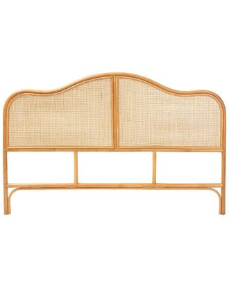 Baxton Studio Adelita Natural Rattan Arched Headboard, Queen