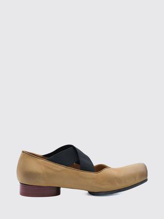 Uma Wang Mary Jane Flats in Aged Leather with Square Toe