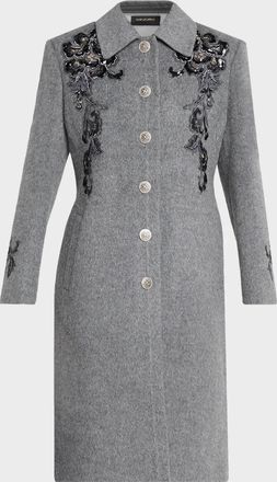 Kobi Halperin Lara Embroidered Wool-Silk Coat