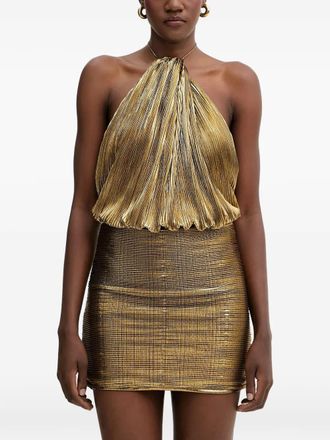 Retrof&ecirc;te Abito corto Lavinia con scollo allamericana - Oro