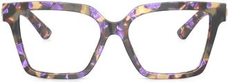 Dolce & Gabbana Eyewear logo-plaque square-frame glasses - women - Acetate - 53 - Purple