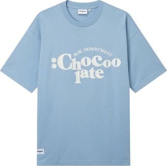 Chocoolate logo print T-shirt - men - Cotton - M - Blue