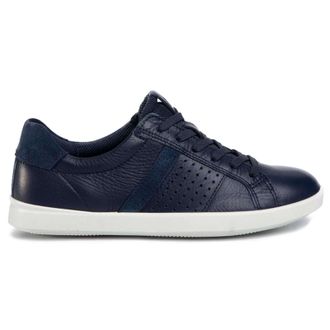 Ecco Ecco Leisure Leather Womens Lace Up Trainers - Marine - Size:UK 6.5-7