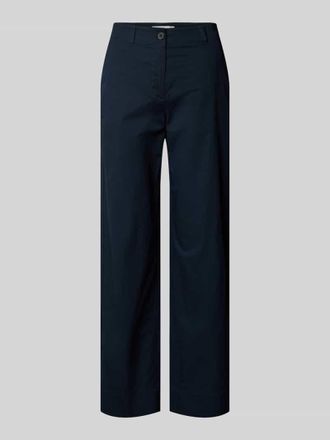 Marc O'Polo Wide Leg Chino aus Baumwoll-Mix Modell LANDE in Marine, Gr&ouml;&szlig;e 34